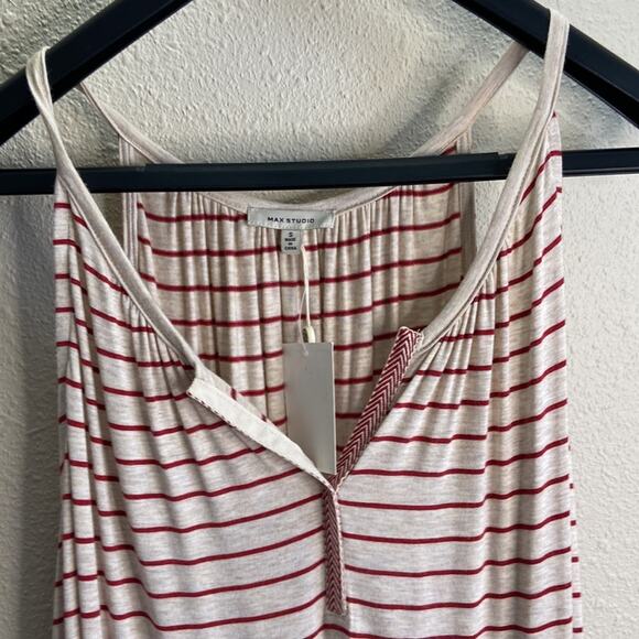 NWT Max Studio Women Red Stripe Slouch Style Tank Top Blouse Size S - Picture 2 of 5